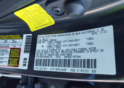 2022 Toyota Tacoma Trd Sport из США, поврежденный, VIN 3TMCZ5AN7NM462778